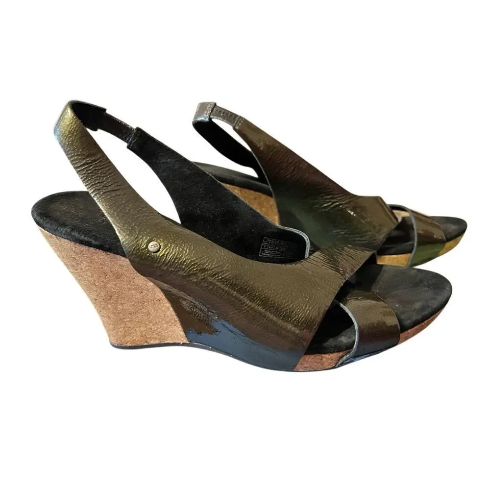 Ugg Women’s Hazel Wedge Platform Sandals Sz 7 Ankle Strap